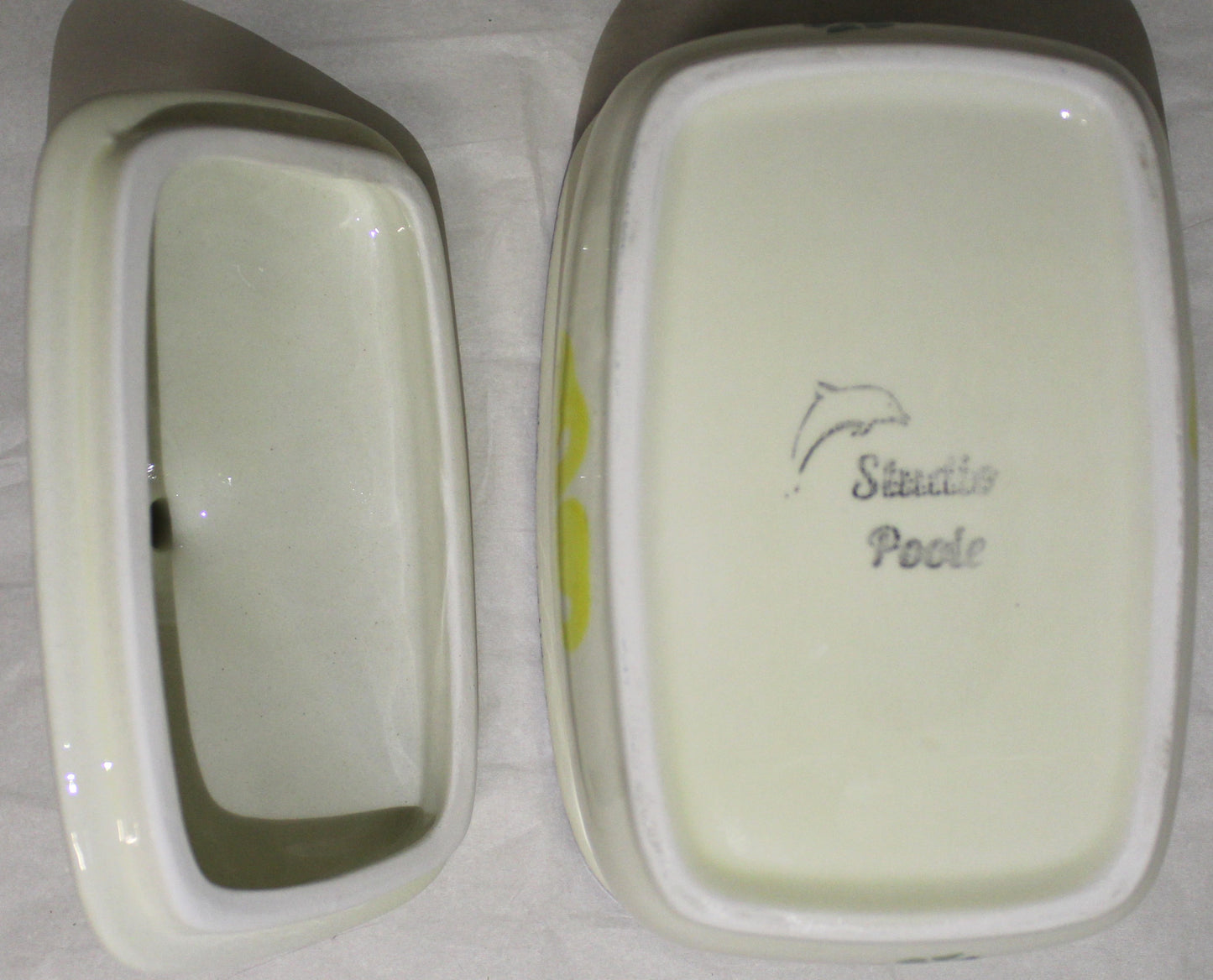 Butter Dish - Studio Poole Dorset Fruits design - Pears