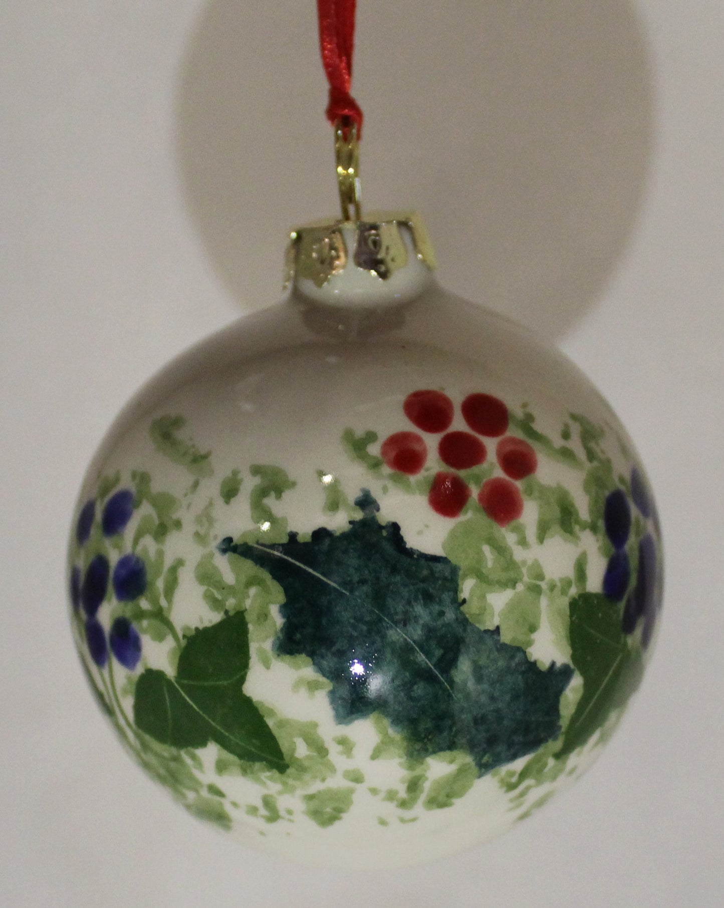 Studio Poole Winter Vine design - Round Ceramic Decorative Hanging Bauble