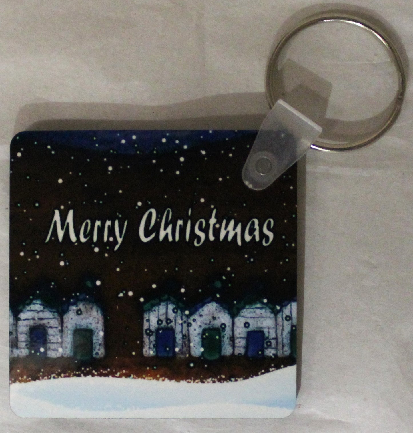 Christmas Keyring - Studio Poole Red Beach Huts