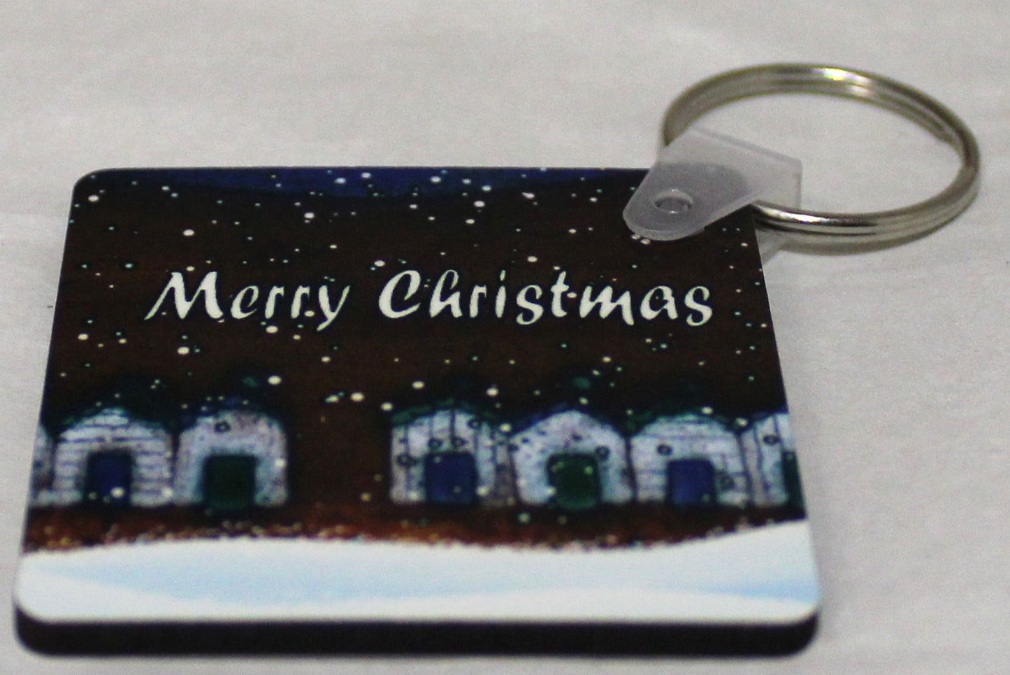 Christmas Keyring - Studio Poole Red Beach Huts