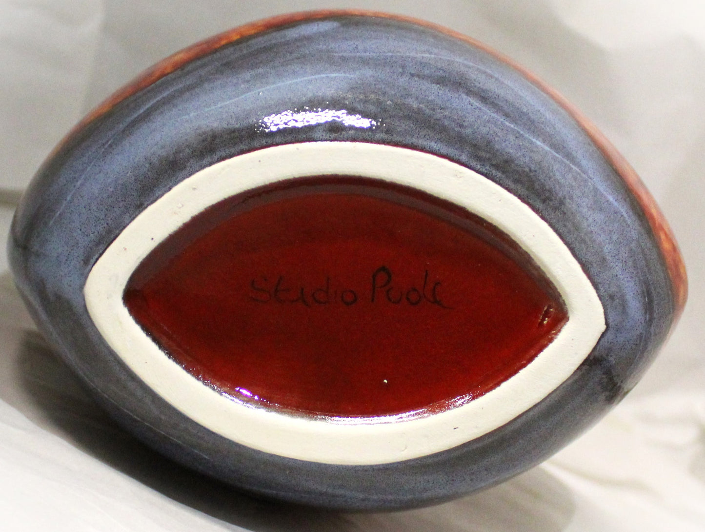 Hand-thrown Purse Vase - Red Beach Huts design