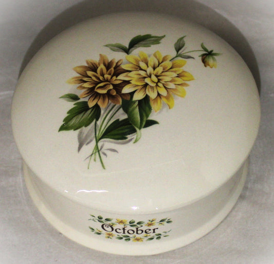 Floral Birth Month Trinket Box - October