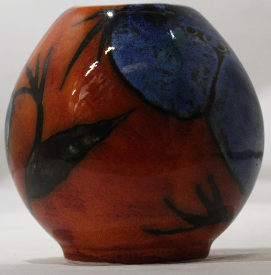 Hand-thrown, Mini Purse Vase - Himalayan Poppy design