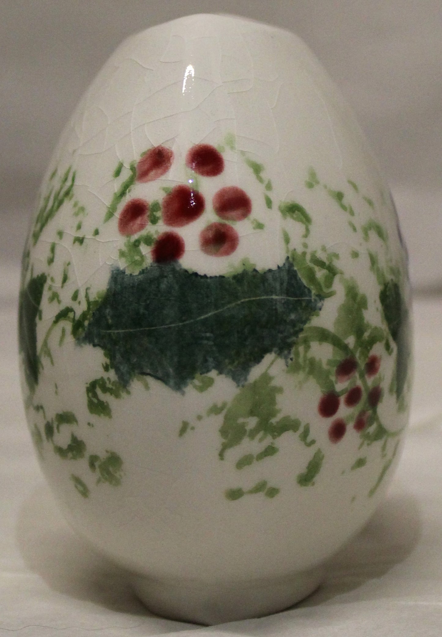 Hand-thrown, Mini Purse Vase - Winter Vine design