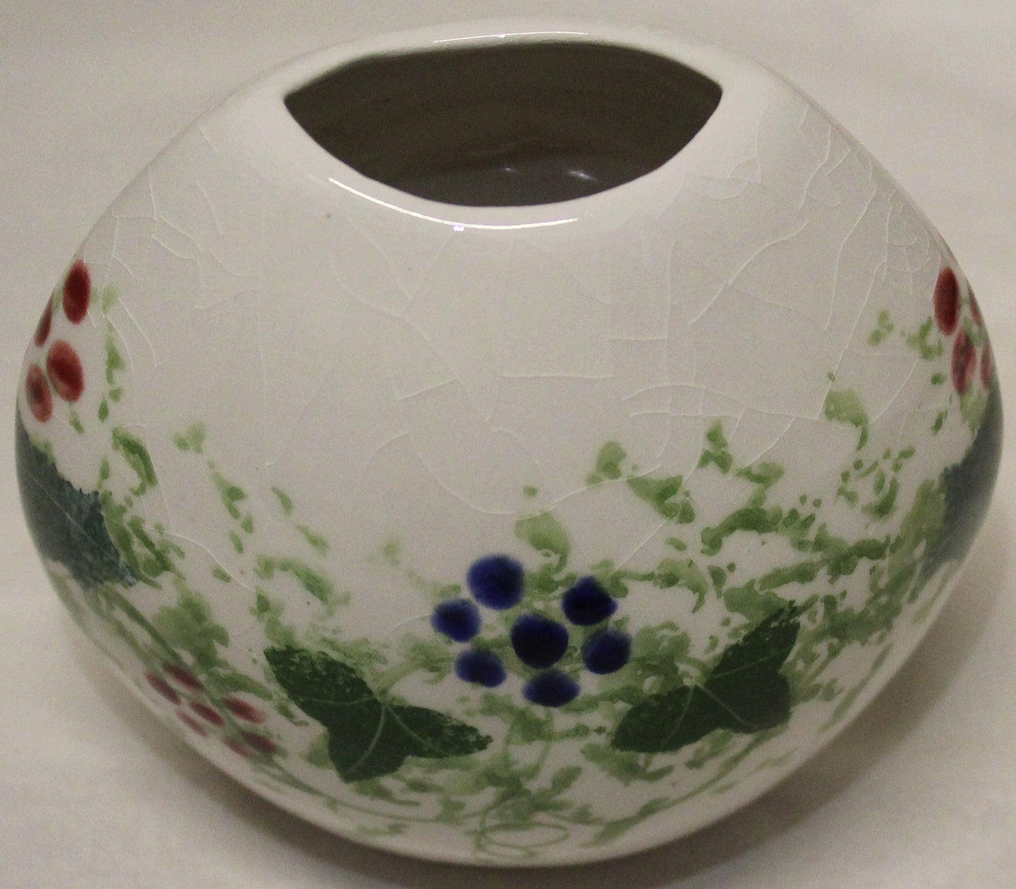 Hand-thrown, Mini Purse Vase - Winter Vine design