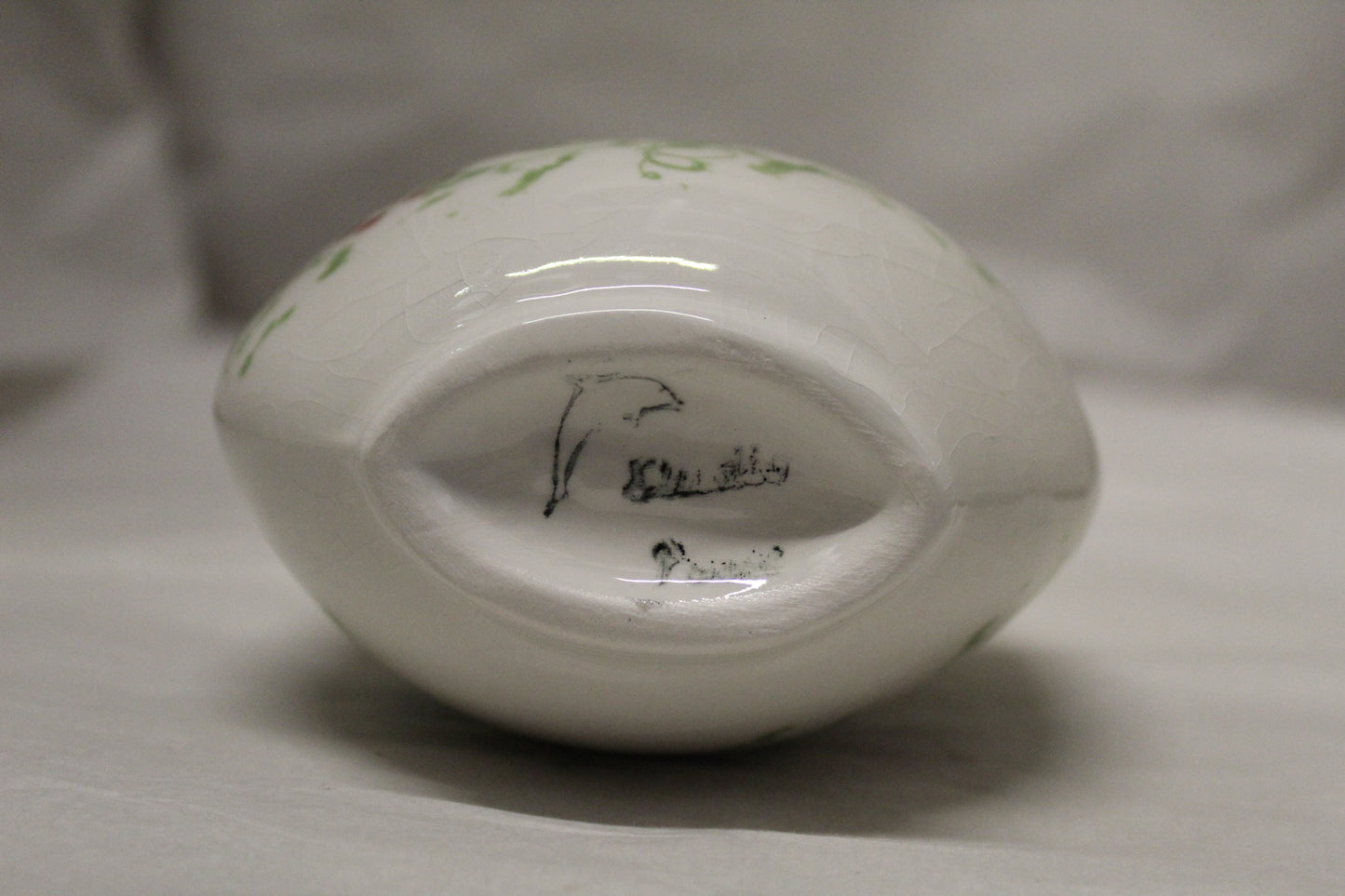 Hand-thrown, Mini Purse Vase - Winter Vine design