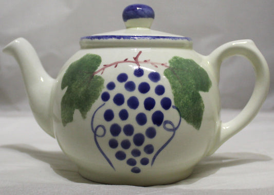 Tea Pot - Studio Poole Dorset Fruits Grapes Design