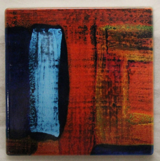 Sublimation Ceramic Coaster - Cork backed (square) - Studio Poole Gemstones design