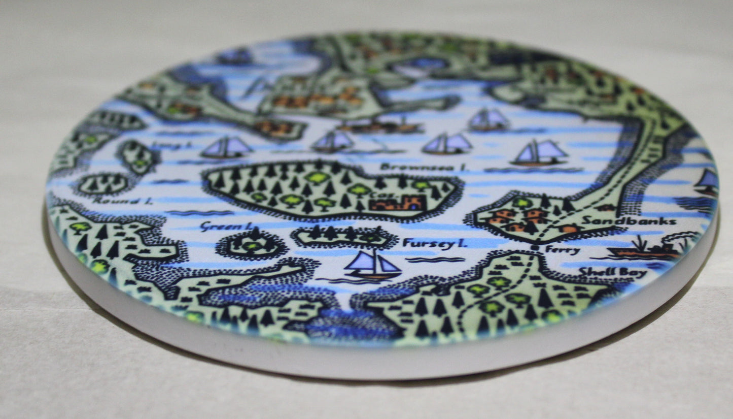 Sublimation Ceramic Coaster - Poole Quay Map