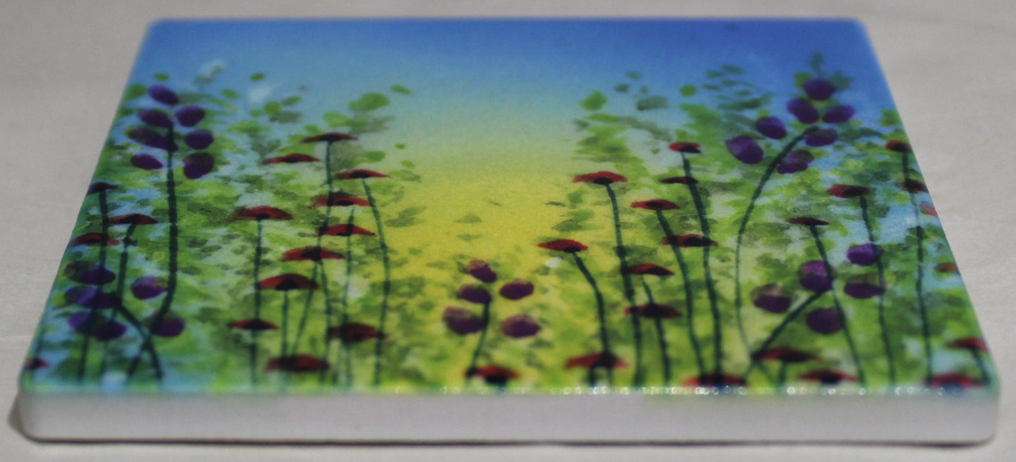 Sublimation Ceramic Coaster - Cork backed (square) - Studio Poole Meadow Field Blue