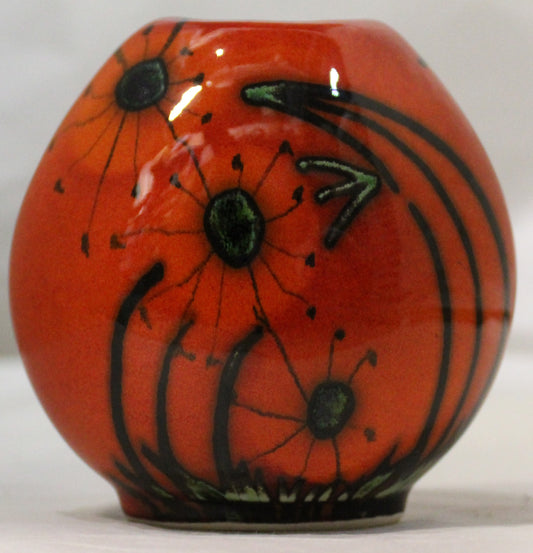 Hand-thrown, Mini Purse Vase - Meadow design