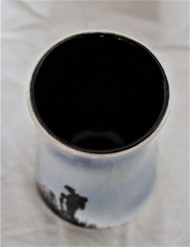 Hand Thrown 4 inch Vase - Mourning Rifleman - Blue