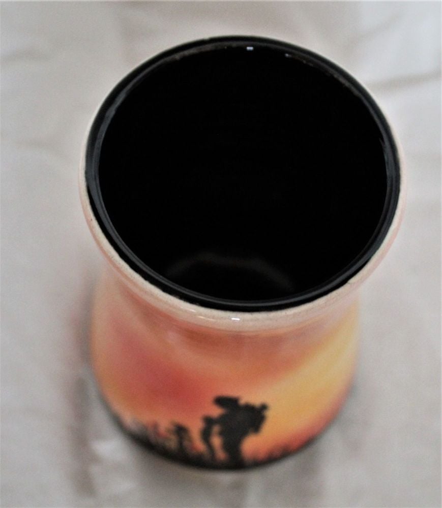 Hand Thrown 4 inch Vase - Mourning Rifleman - Orange