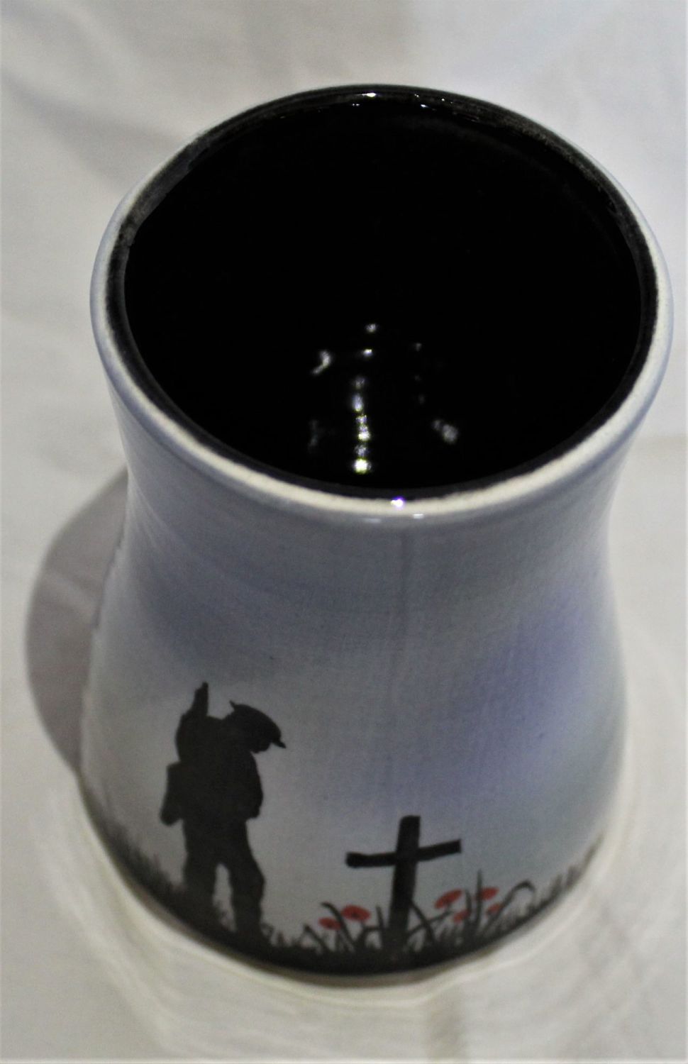 Hand Thrown 4 inch Vase - Mourning Soldier - Blue