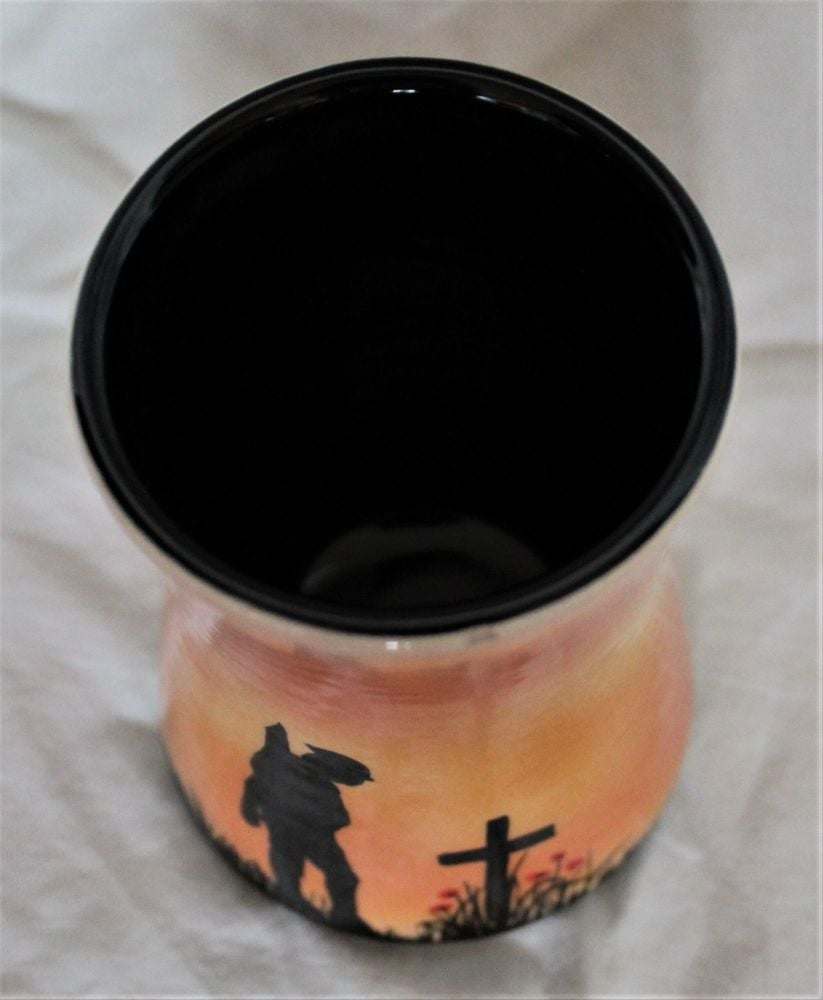 Hand Thrown 4 inch Vase - Mourning Soldier - Orange