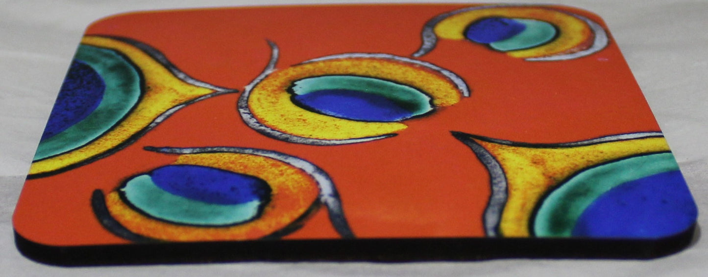 MDF Wooden Coaster - Studio Poole Peacock design