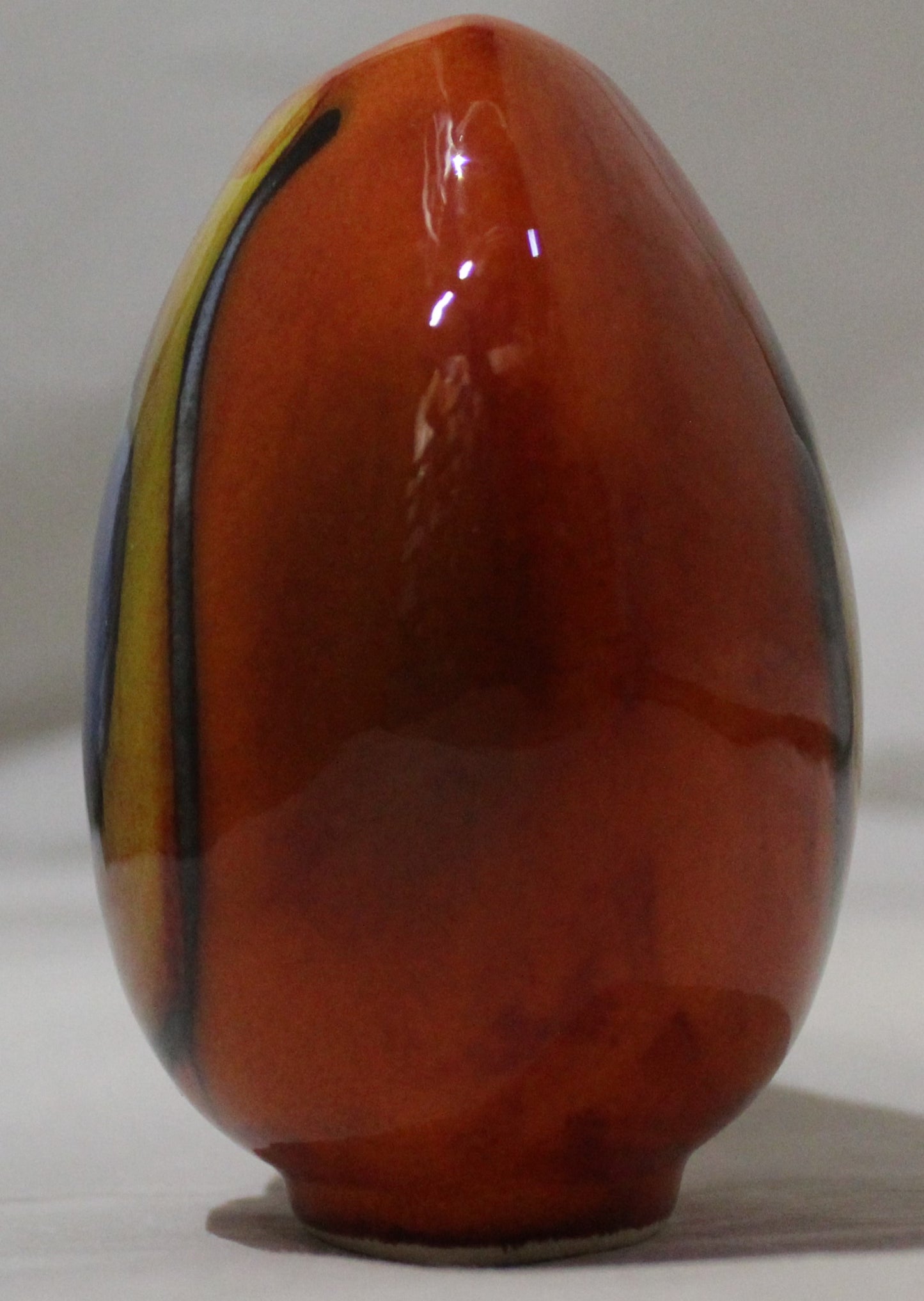 Hand-thrown, Mini Purse Vase - Peacock design