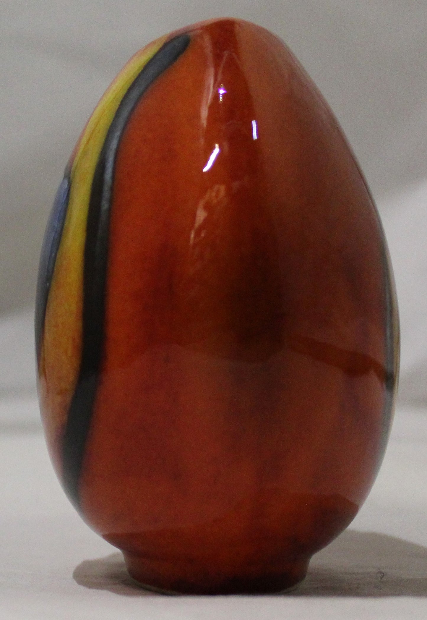 Hand-thrown, Mini Purse Vase - Peacock design