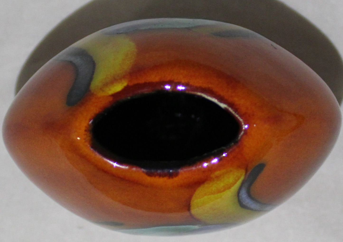 Hand-thrown, Mini Purse Vase - Peacock design