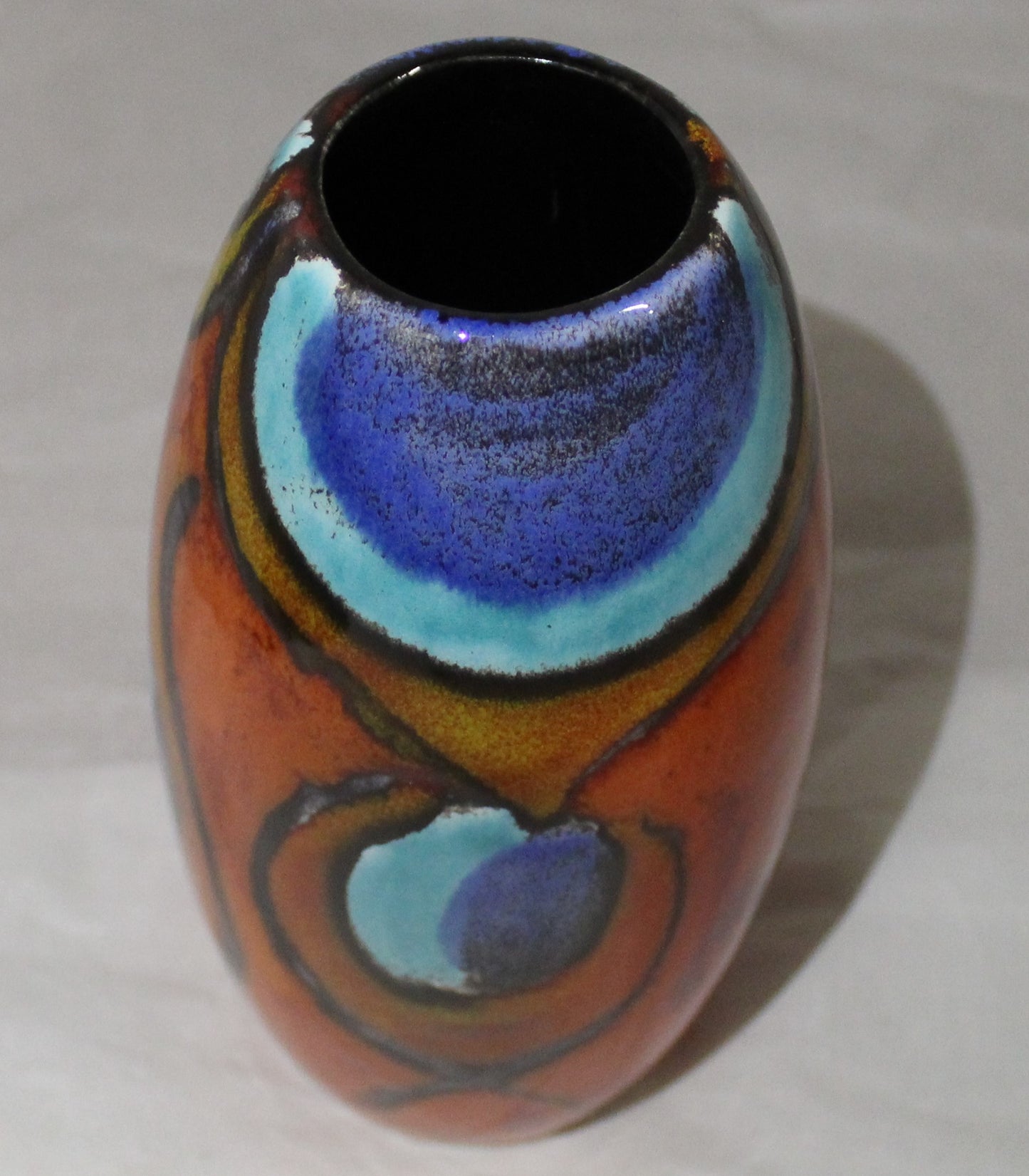 Torpedo Vase - Studio Poole Peacock
