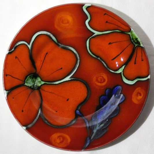8.5in Display Plate - Studio Poole Poppyfield design