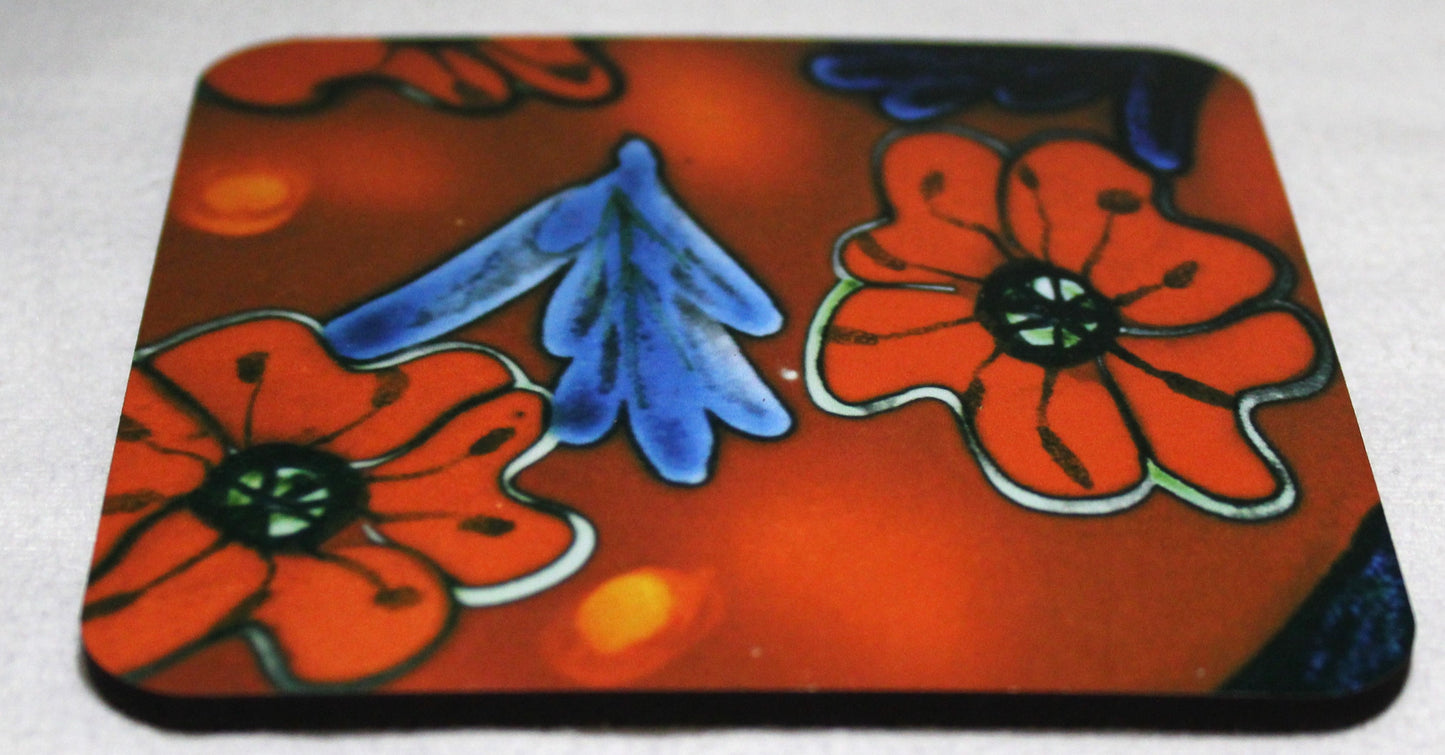 MDF Wooden Coaster - Studio Poole Poppyfield design