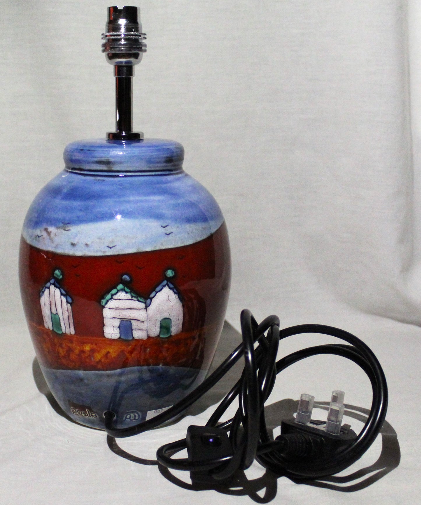 Red Beach Huts Lamp Base