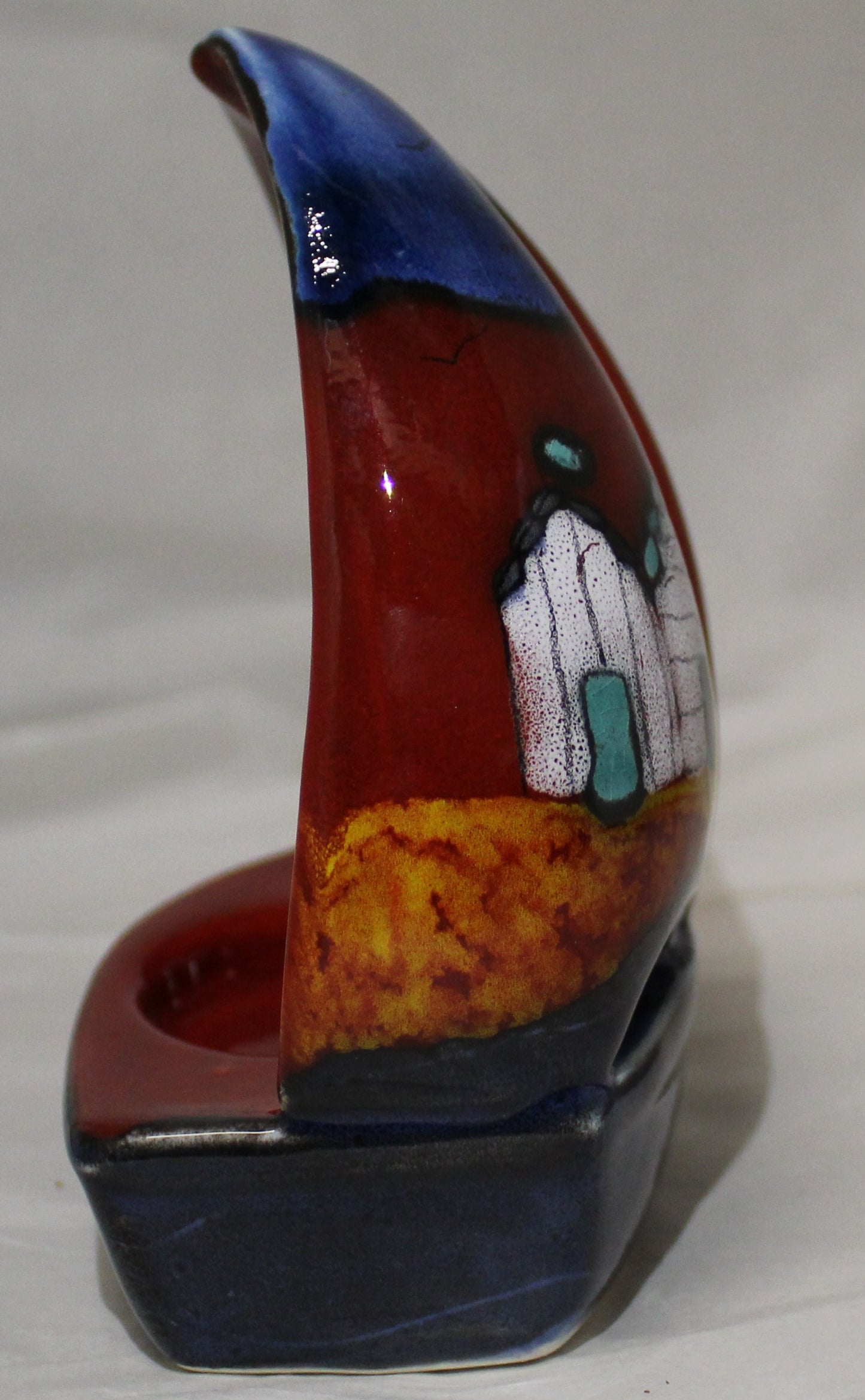 Tealight holder - Studio Poole Red Beach Huts design