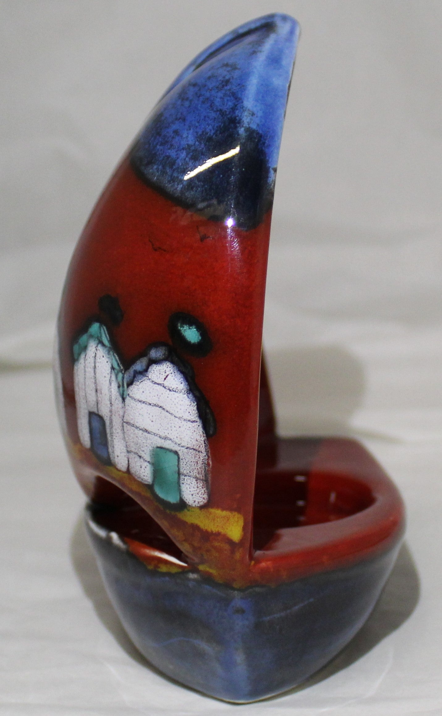 Tealight holder - Studio Poole Red Beach Huts design