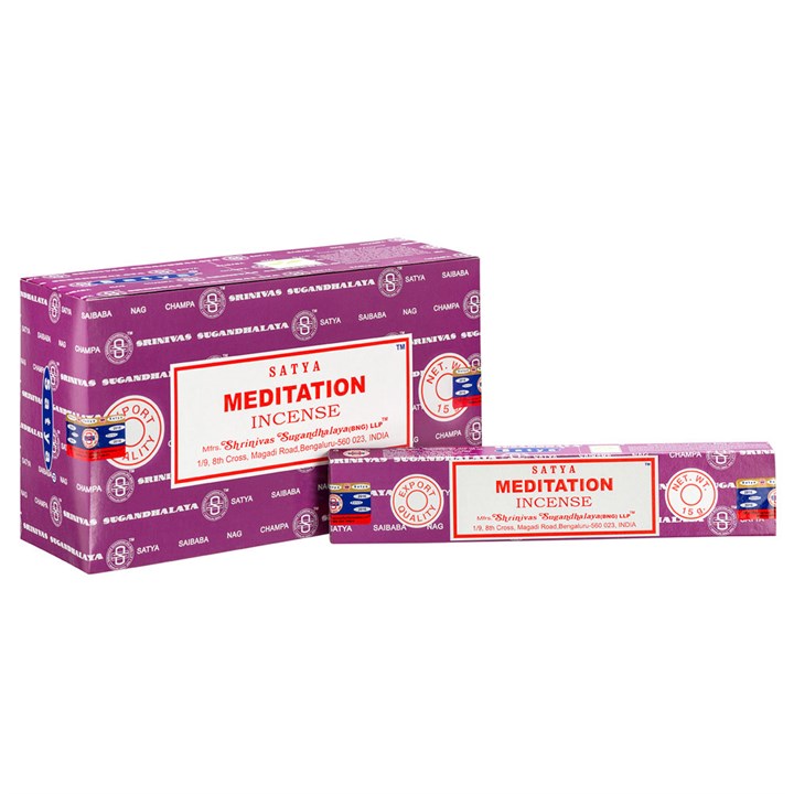Set of 12 Meditation Incense Sticks by Satya