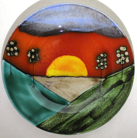 8.5in Display Plate - Studio Poole Sunrise design