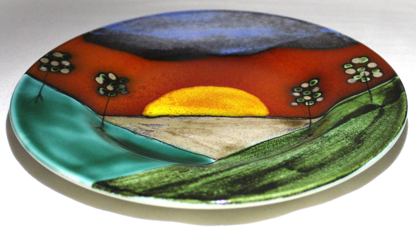 Display Plate - Studio Poole Sunrise design