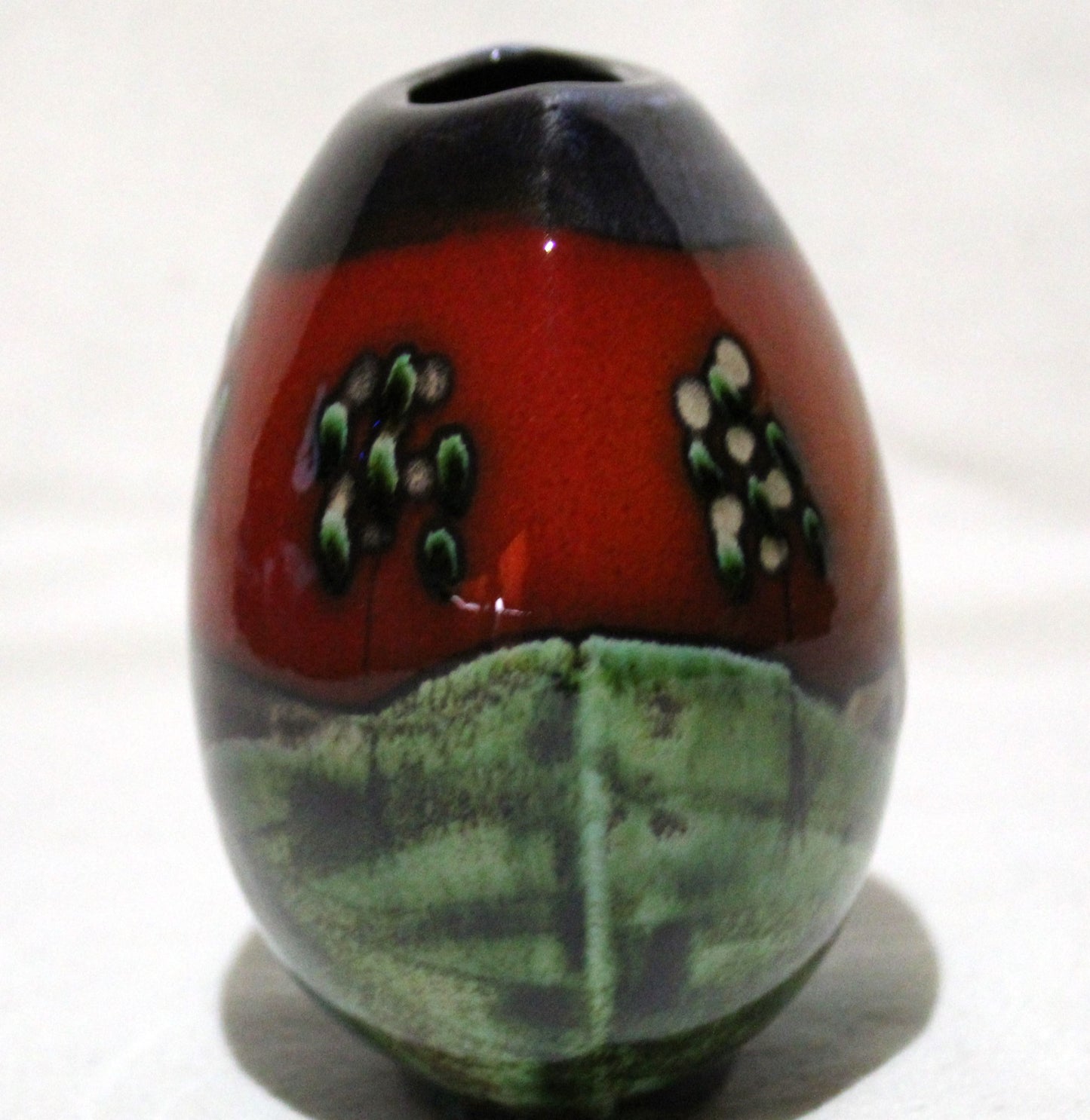 Hand-thrown, Mini Purse Vase - Sunrise design