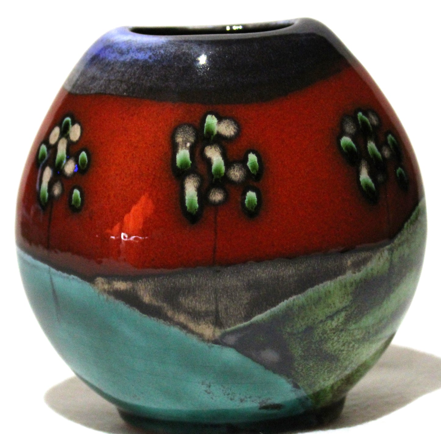 Hand-thrown, Mini Purse Vase - Sunrise design