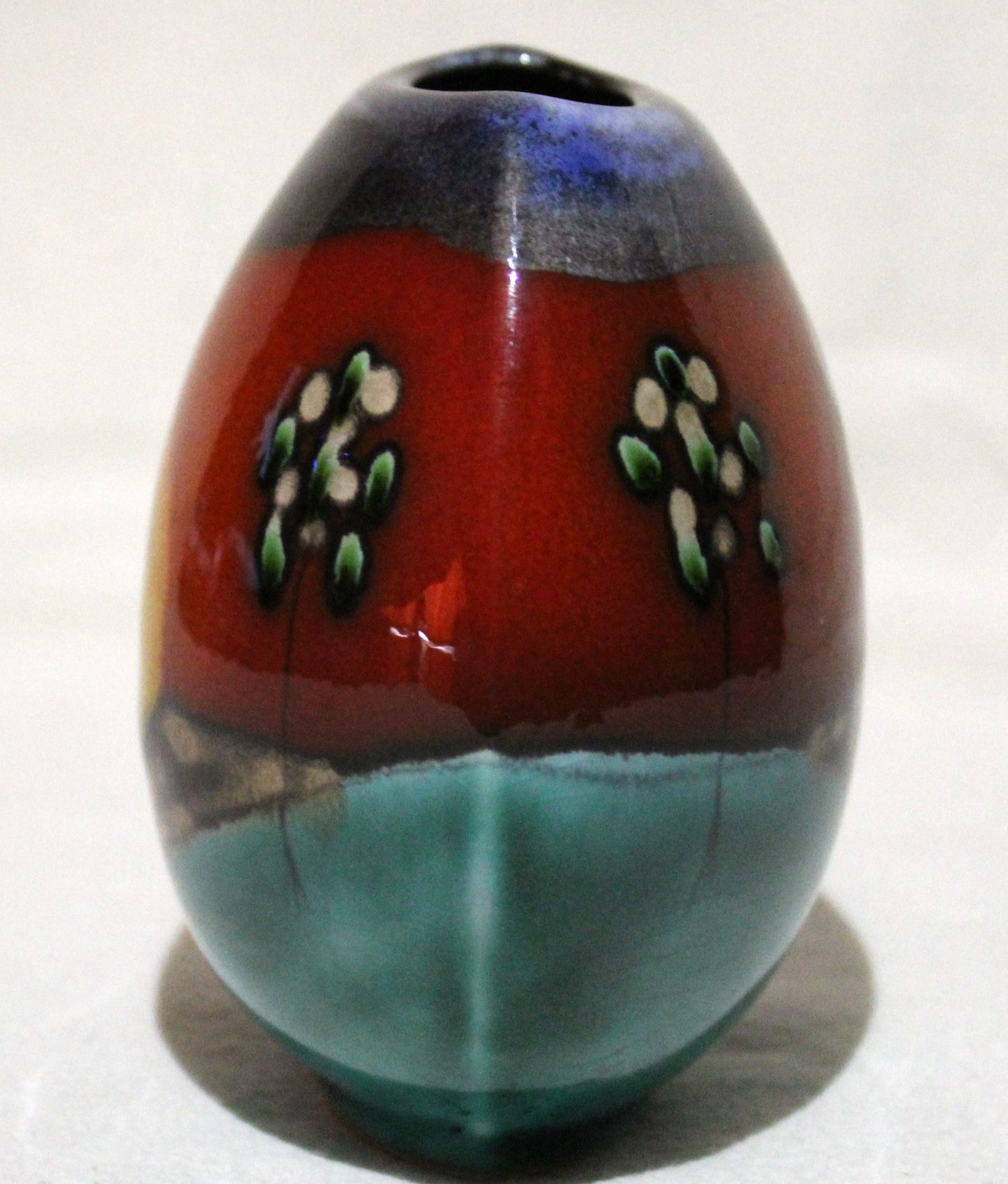 Hand-thrown, Mini Purse Vase - Sunrise design