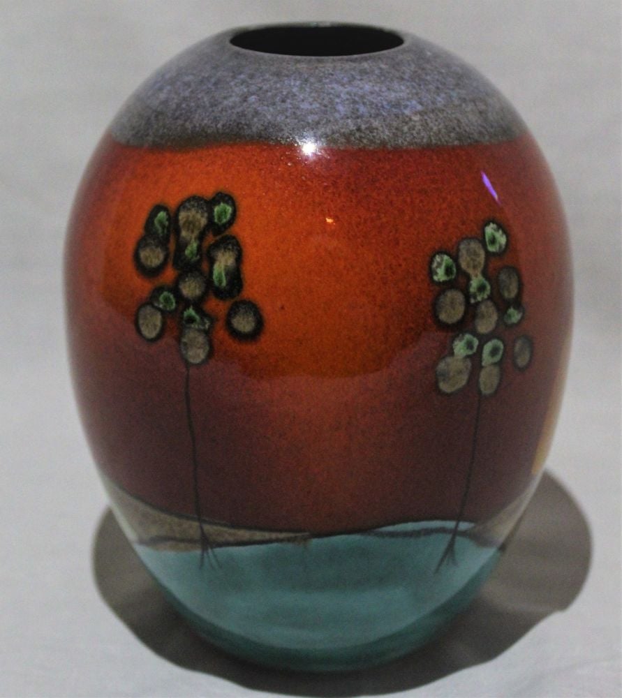 Ostrich egg Vase - Studio Poole Sunrise