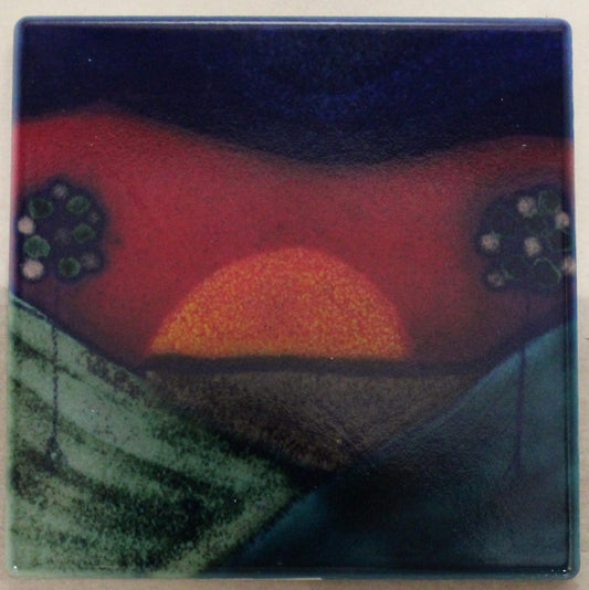 Sublimation Ceramic Coaster - Cork backed (square) - Studio Poole Sunrise design