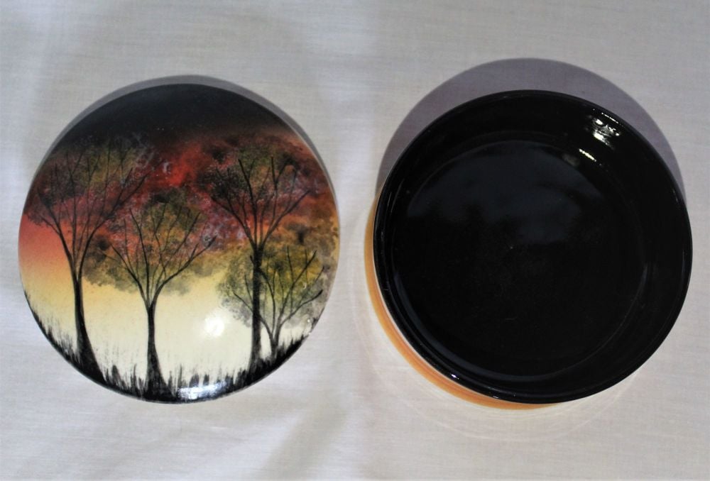Large Trinket Box - Studio Poole Sunset Trees