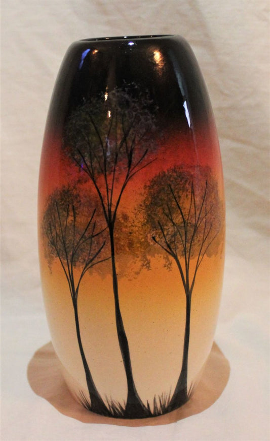 Torpedo Vase - Studio Poole Sunset Trees