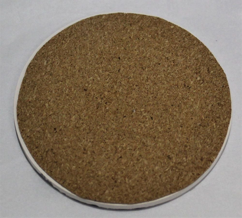 Ceramic hand painted coaster Cork backed for protection - Trees in the Mist design