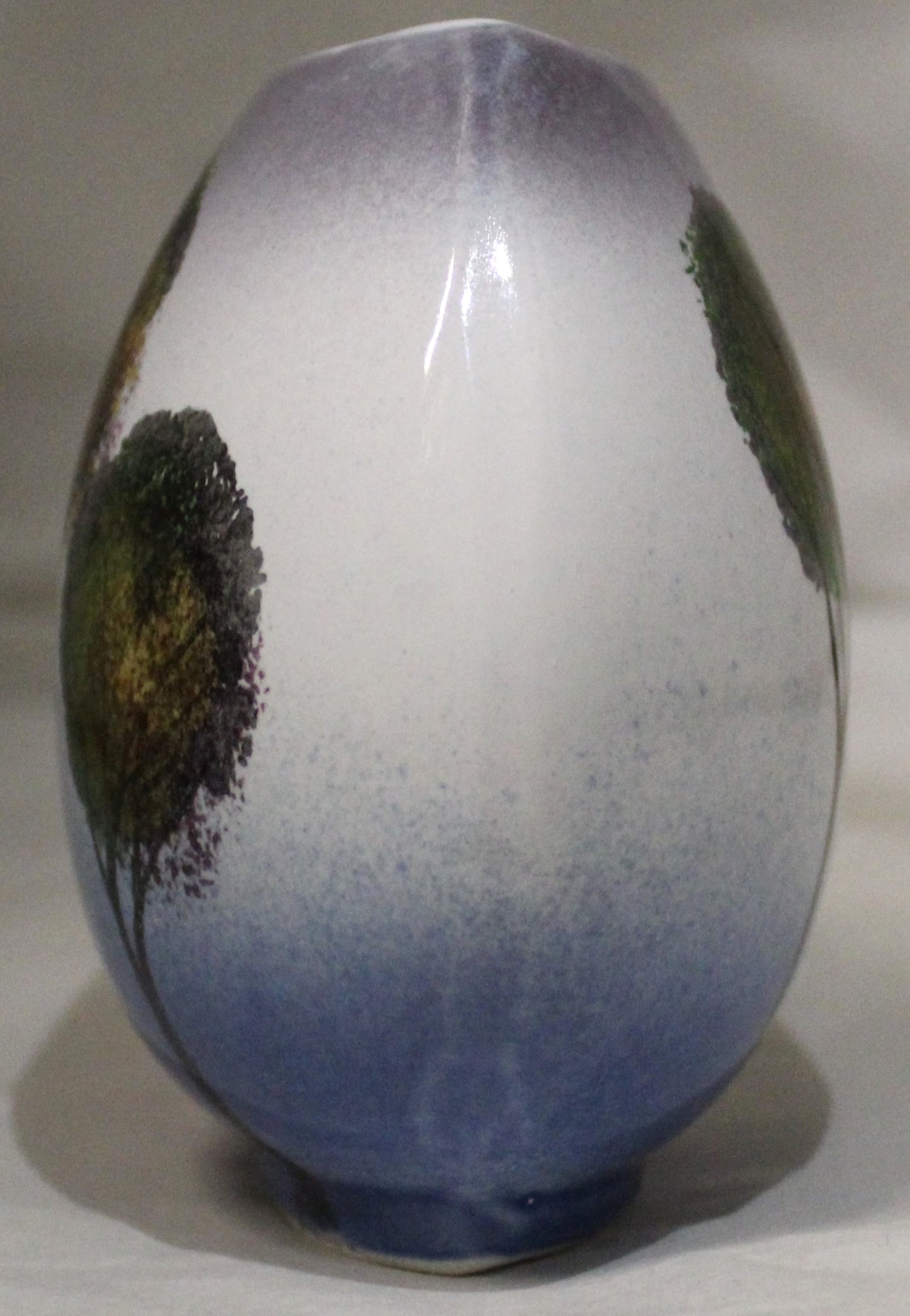 Hand-thrown, Mini Purse Vase - Trees in the Mist design