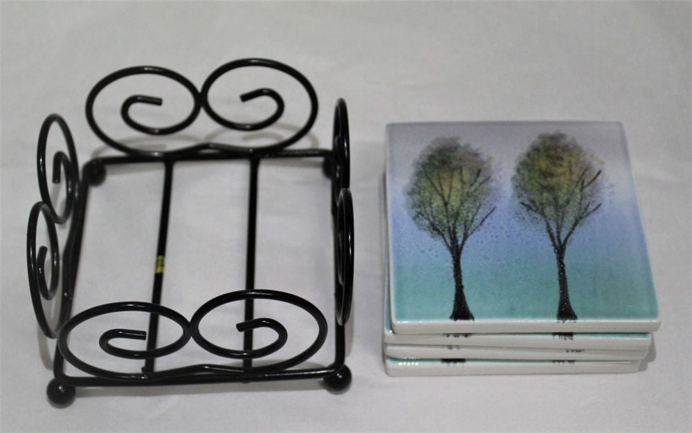 Coasters - Set of 4 - Trees in the Mist design