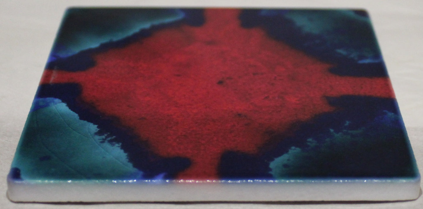 Sublimation Ceramic Coaster - Cork backed (square) - Studio Poole Volcano design