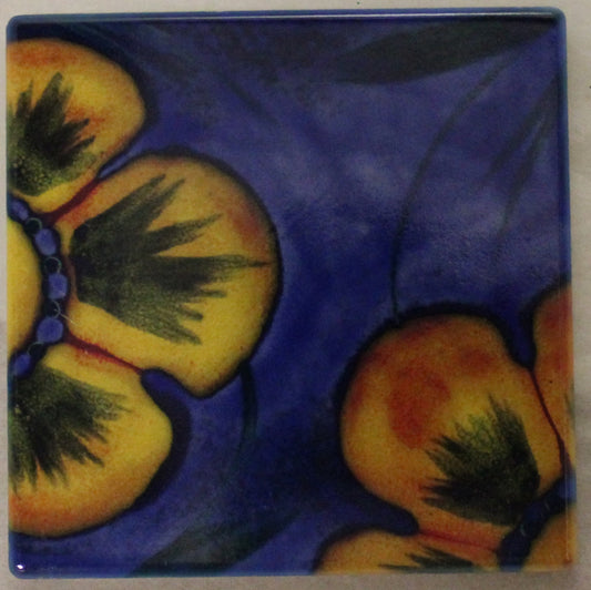 Sublimation Ceramic Coaster - Cork backed (square) - Studio Poole Wild Poppy design