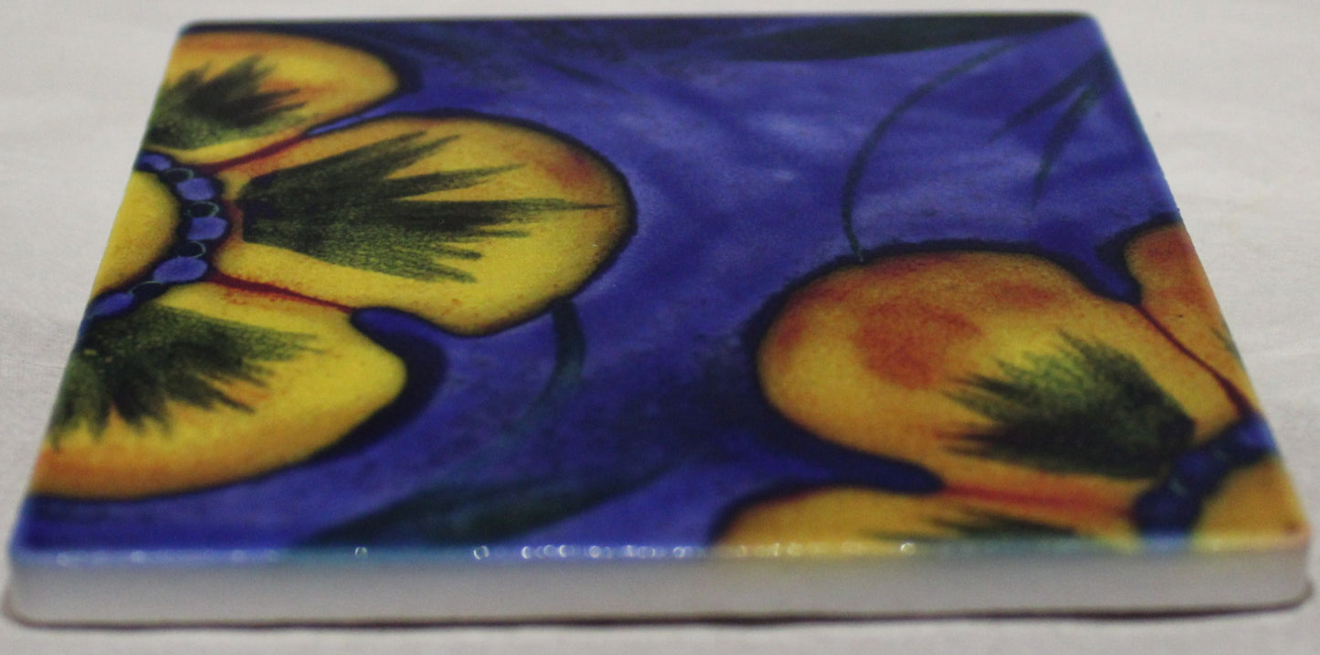 Sublimation Coaster - Cork backed (square) - Studio Poole Wild Poppy design