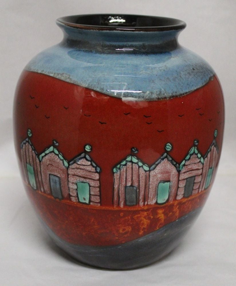 Bulbous Vase - Red Beach Huts
