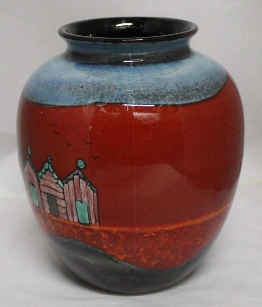 Bulbous Vase - Red Beach Huts