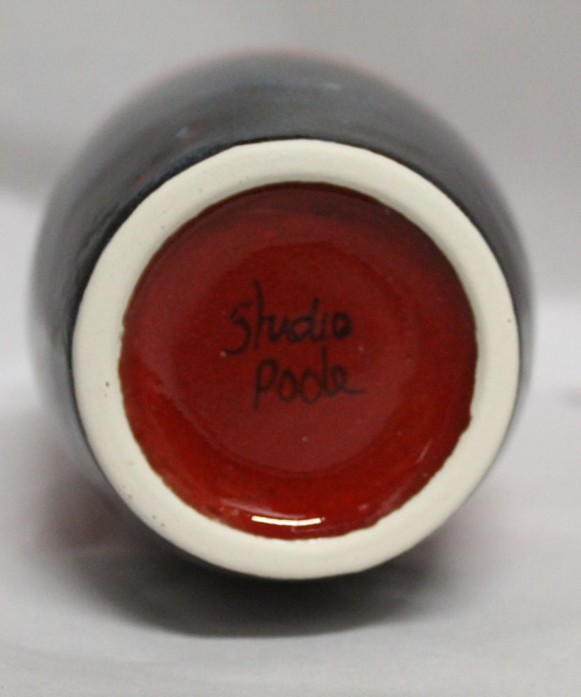 Torpedo Vase - Studio Poole Red Beach Huts