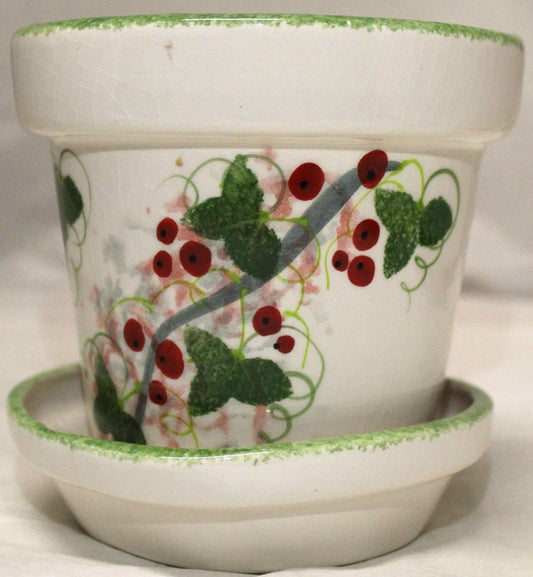 Small Plant Pot - Winter Vine Design