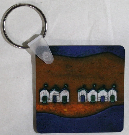 Keyring - Red Beach Huts